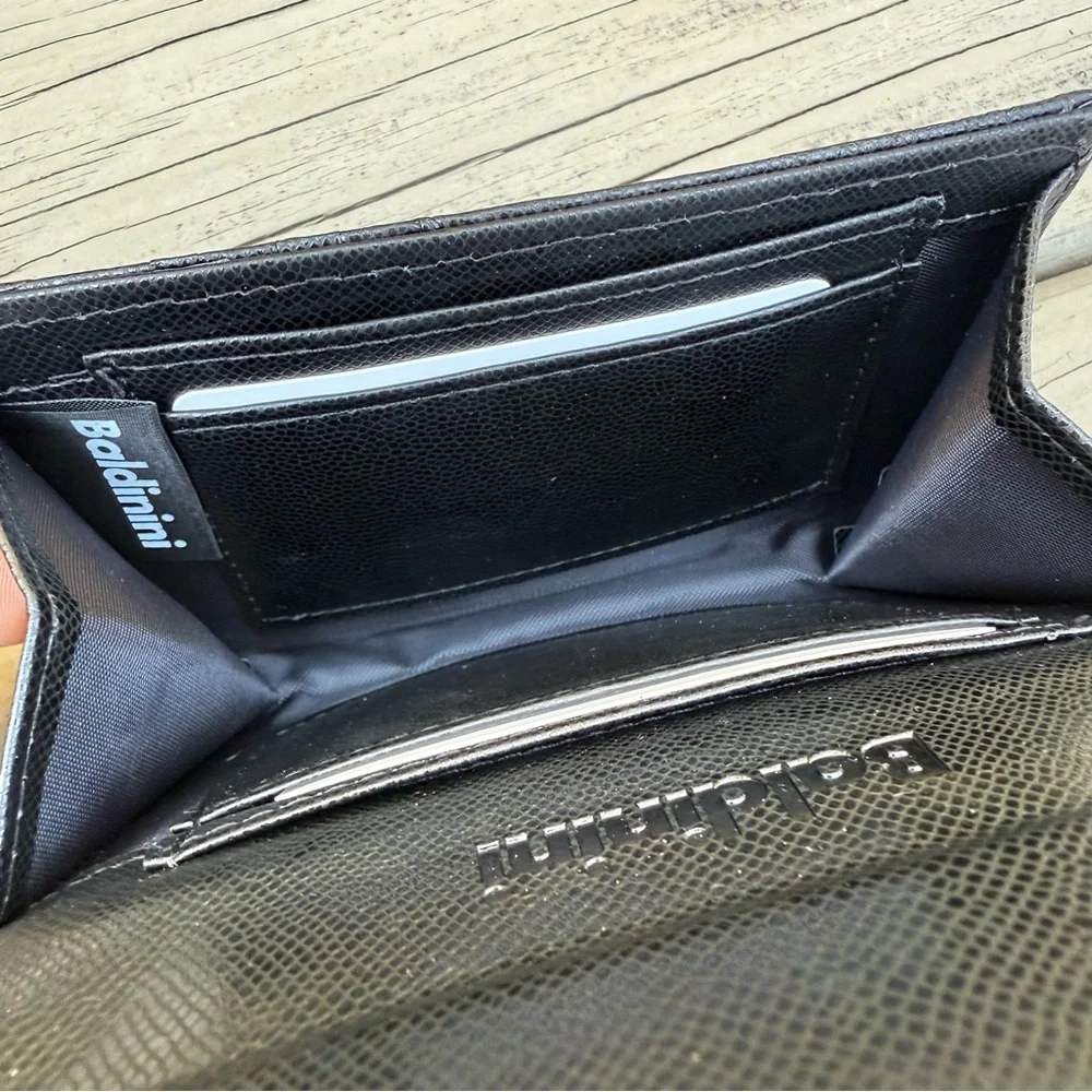 NIB Baldinini Embossed Bifold Wallet in Black